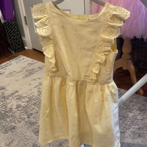 Girls eyelet yellow dress